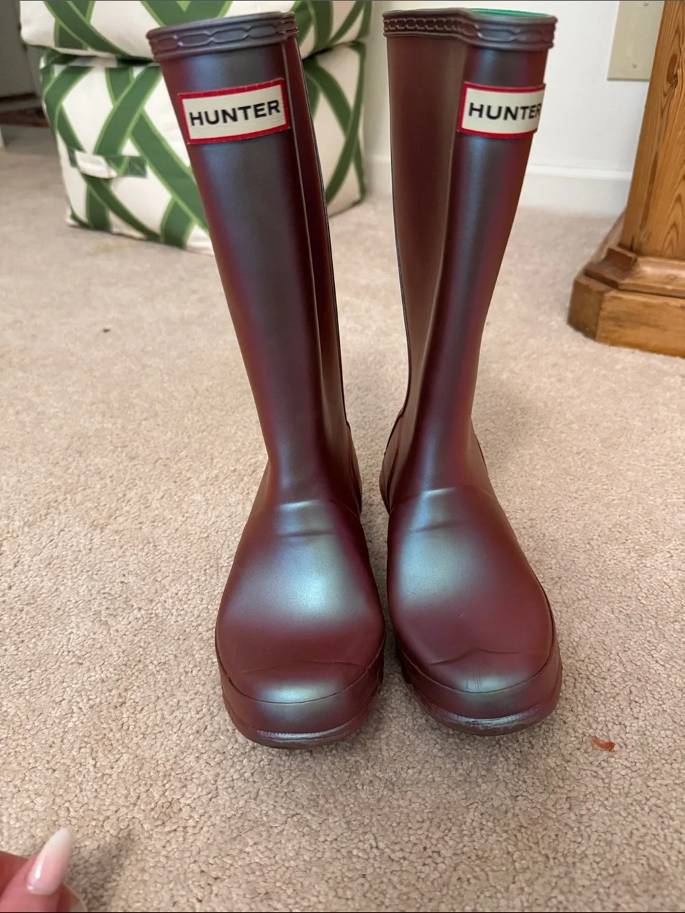Hunter kids Blue wave iridescent Rain Boots size 3/4